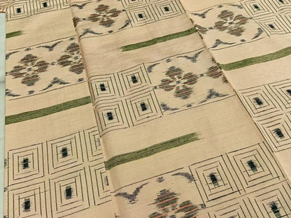 平和屋着物■上質な紬　幾何学花文　正絹　逸品　AAAT8199jh