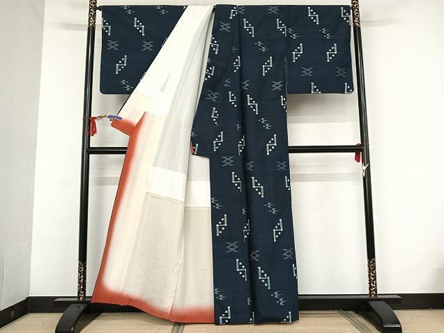 平和屋着物●本場琉球絣　紬　正絹　逸品　AAAT9369np