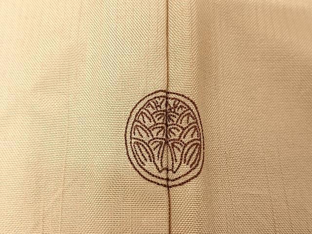 平和屋着物●上質な紬 色無地 薄卵色 正絹 逸品 AAAT9402np