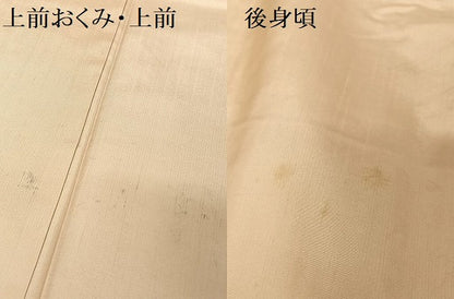 平和屋着物●上質な紬 色無地 薄卵色 正絹 逸品 AAAT9402np