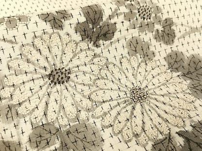 平和屋着物●訪問着　中国三大刺繍　相良刺繍　紬地　手描き　草花文　正絹　逸品　AAAT9403np