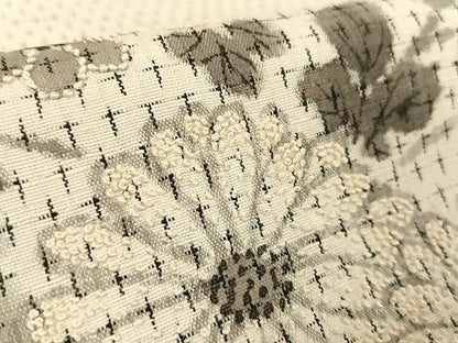 平和屋着物●訪問着　中国三大刺繍　相良刺繍　紬地　手描き　草花文　正絹　逸品　AAAT9403np