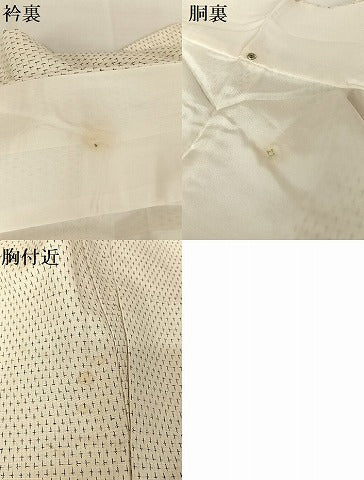 平和屋着物●訪問着　中国三大刺繍　相良刺繍　紬地　手描き　草花文　正絹　逸品　AAAT9403np