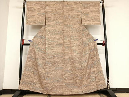平和屋着物●上質な小紋　紬地　水玉　正絹　逸品　AAAT9404np
