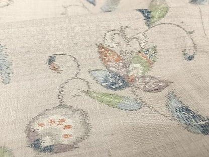 平和屋着物●本場小千谷紬　更紗花文　正絹　逸品　AAAT9405np