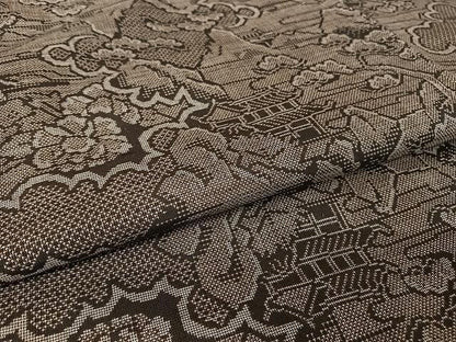 平和屋着物●本場大島紬 ９マルキ 風景花文 正絹 逸品 AAAT9414np