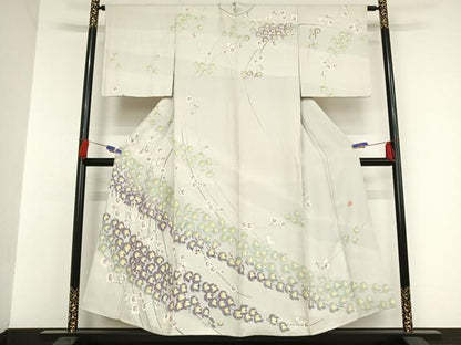 平和屋着物●訪問着 友禅 青木駿光 枝花文 正絹 逸品 AAAT9461np