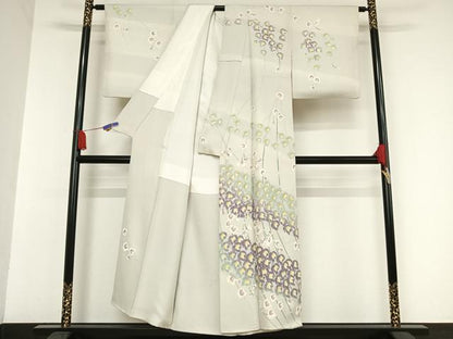 平和屋着物●訪問着 友禅 青木駿光 枝花文 正絹 逸品 AAAT9461np