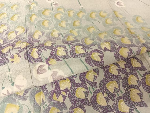平和屋着物●訪問着 友禅 青木駿光 枝花文 正絹 逸品 AAAT9461np