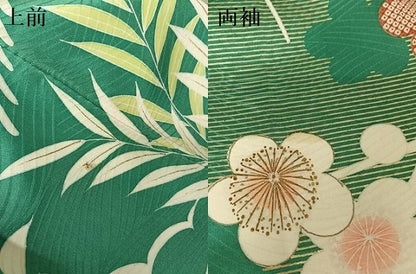 平和屋着物●創業460年・千總　振袖　駒刺繍　御所車飛鶴花文　金糸　金彩　正絹　逸品　AAAT9462np