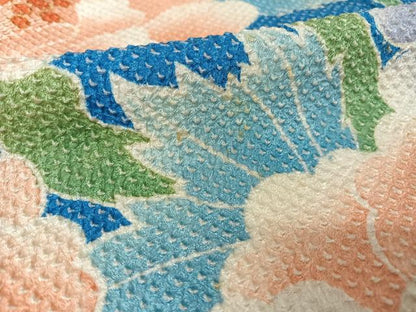 平和屋着物●名門　藤娘きぬたや・総絞り　振袖　草花文　正絹　逸品　AAAT9464np