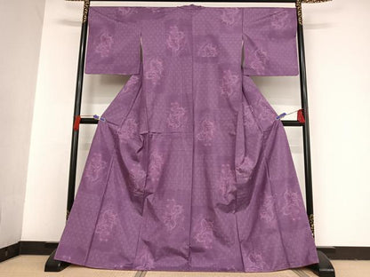 平和屋着物●本場大島紬　草花文　正絹　逸品　未使用　AAAT9470np