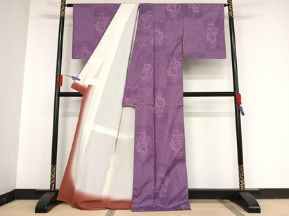 平和屋着物●本場大島紬　草花文　正絹　逸品　未使用　AAAT9470np
