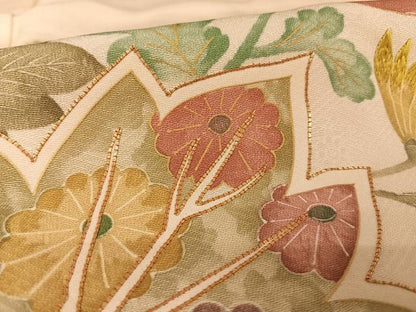 平和屋着物●摺型友禅 訪問着 駒刺繍 草花文 金彩 正絹 逸品 AAAT9477np