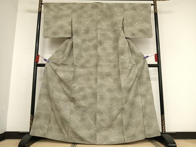 平和屋着物●本場小千谷紬 吉祥文 麻の葉 正絹 逸品 AAAT9511np