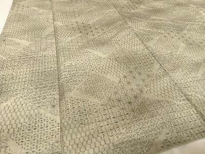 平和屋着物●本場小千谷紬 吉祥文 麻の葉 正絹 逸品 AAAT9511np
