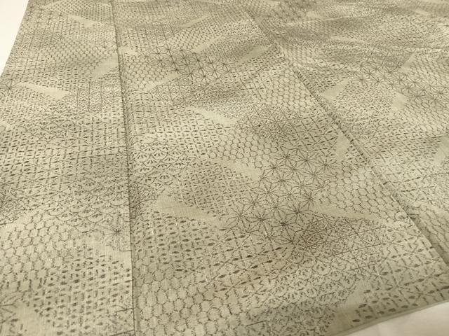 平和屋着物●本場小千谷紬 吉祥文 麻の葉 正絹 逸品 AAAT9511np