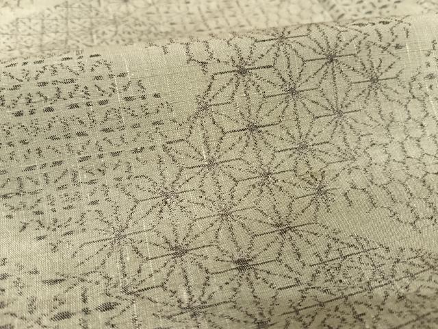 平和屋着物●本場小千谷紬 吉祥文 麻の葉 正絹 逸品 AAAT9511np