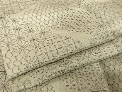 平和屋着物●本場小千谷紬 吉祥文 麻の葉 正絹 逸品 AAAT9511np