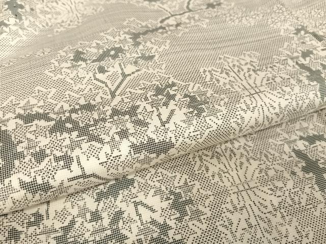 平和屋着物●本場大島紬 白大島 ９マルキ 樹林文 正絹 逸品 AAAT9517np