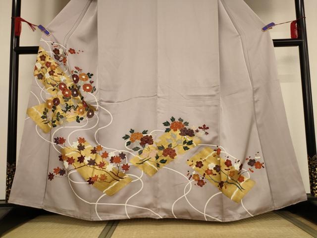 付け下げ 金彩 刺繍 花筏 正絹 反物 平和屋着物□訪問着 刺繍 筏花文 金彩 正絹 逸品 AAAT9826jd