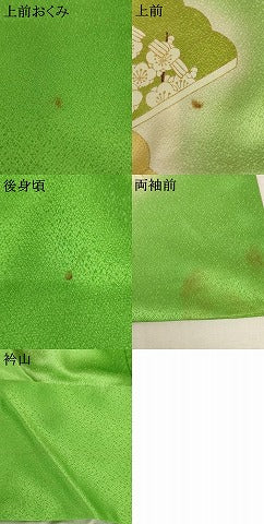 平和屋着物●訪問着　駒刺繍　扇面花文　暈し染め　金彩　逸品　AAAT9926ja