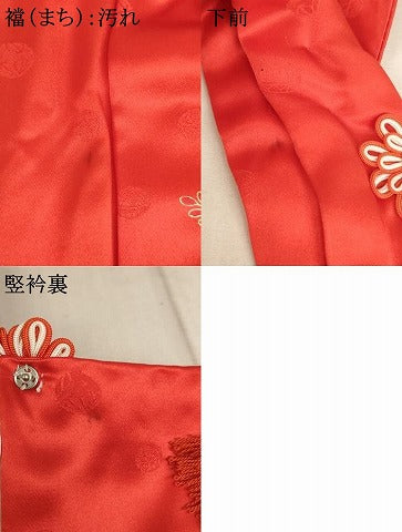 平和屋着物[]七五三　女の子　３歳　被布　三つ身　花車文　金彩　逸品　AAAT9928ja