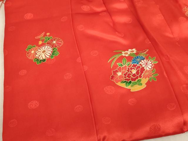 平和屋着物[]七五三　女の子　３歳　被布　三つ身　花車文　金彩　逸品　AAAT9928ja