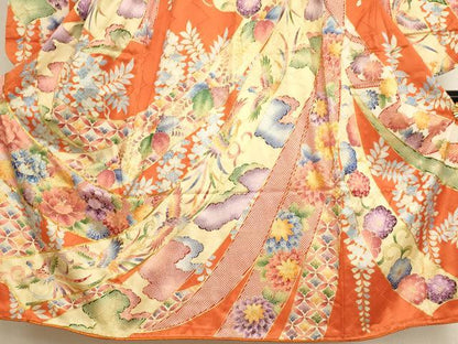 平和屋着物∵女の子 十三参り 振袖 子供 駒刺繍 束ね熨斗鳳凰花文 金彩 逸品 AAAT9935ja