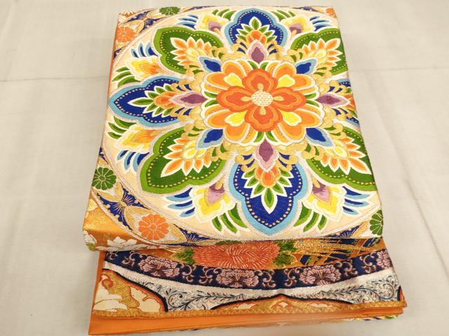 平和屋着物[]子供　六通柄袋帯　唐織　正倉院花鳥文　金銀糸　逸品　AAAT9938ja