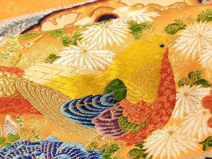 平和屋着物[]子供　六通柄袋帯　唐織　正倉院花鳥文　金銀糸　逸品　AAAT9938ja