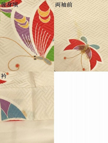 平和屋着物∵女の子　十三参り　子供　舞蝶文　金彩　逸品　AAAT9963ja