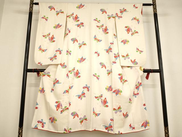 平和屋着物∵女の子　十三参り　子供　舞蝶文　金彩　逸品　AAAT9963ja