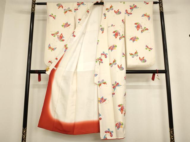 平和屋着物∵女の子　十三参り　子供　舞蝶文　金彩　逸品　AAAT9963ja