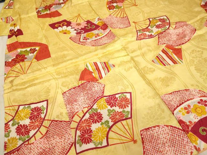 平和屋着物∵女の子 十三参り 子供 祝着 扇面花文 金彩 逸品 AAAT9968ja