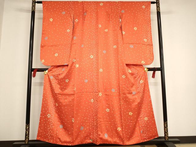 平和屋着物∵女の子 十三参り 子供 祝着 絞り 舞花文 逸品 AAAT9973ja