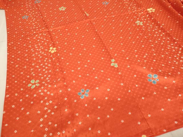 平和屋着物∵女の子 十三参り 子供 祝着 絞り 舞花文 逸品 AAAT9973ja