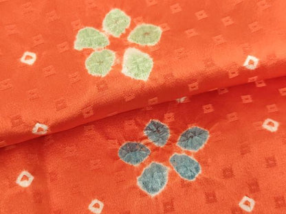 平和屋着物∵女の子 十三参り 子供 祝着 絞り 舞花文 逸品 AAAT9973ja