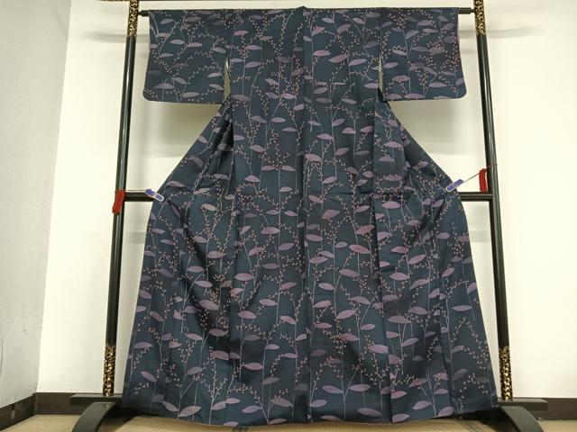 平和屋着物●訪問着 紬地 枝花文 正絹 逸品 AAAU0001np