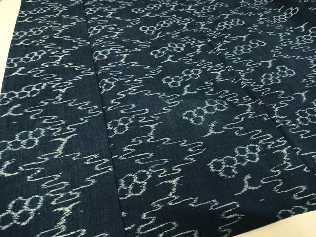 平和屋着物▽久留米絣　単衣　綿　逸品　AAAU0008np