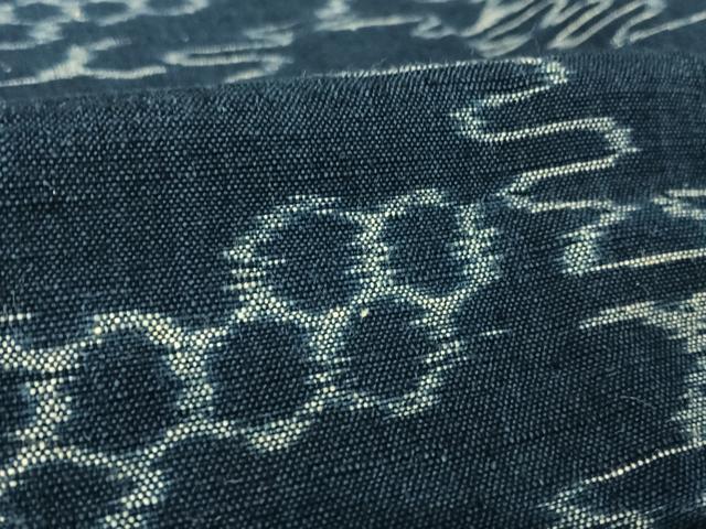 平和屋着物▽久留米絣　単衣　綿　逸品　AAAU0008np