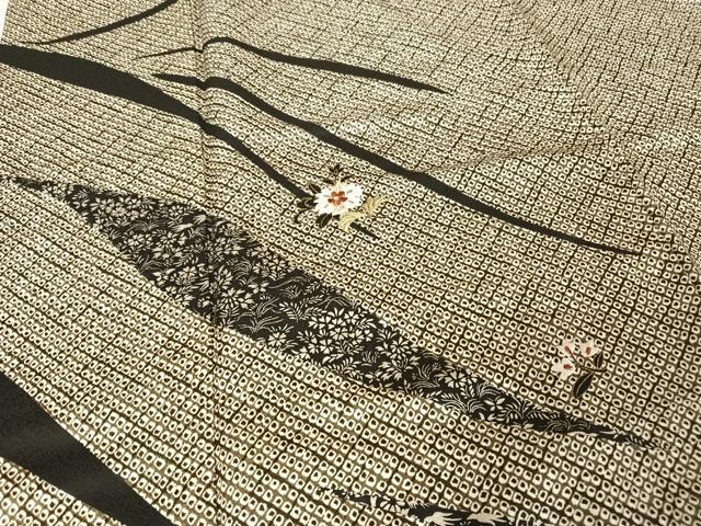 平和屋着物●訪問着 刺繍 更紗花文 金糸 銀彩 正絹 逸品 AAAU0020np