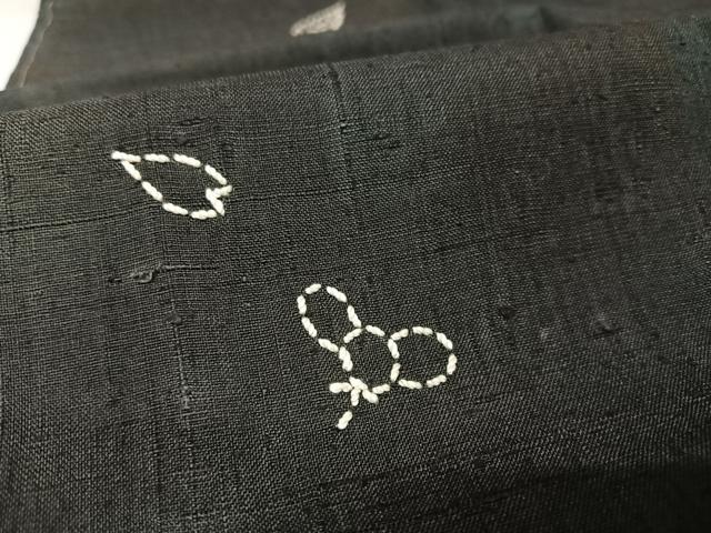 平和屋着物●紬 訪問着 刺し子 作家物 松竹梅 正絹 逸品 AAAU0030np