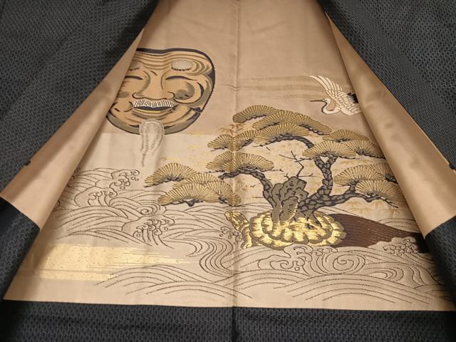 平和屋着物●男性　本場大島紬　アンサンブル　格子　正絹　逸品　AAAU0033np