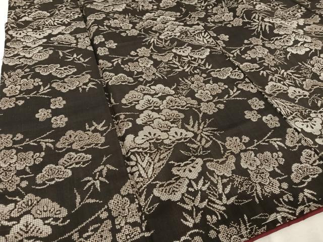 平和屋着物●本場大島紬 割込絣 松竹梅 正絹 逸品 未使用 AAAU0037np