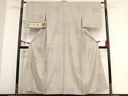 平和屋着物●本場結城紬 重要無形文化財 飛び亀甲 亀甲絣 奥順謹製 証紙付き 正絹 逸品 AAAU0055np