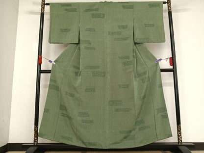平和屋着物●白鷹お召 霞花文 正絹 逸品 AAAU0074np