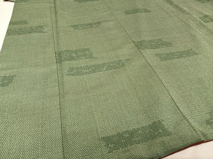 平和屋着物●白鷹お召 霞花文 正絹 逸品 AAAU0074np