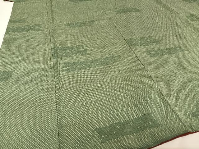 平和屋着物●白鷹お召 霞花文 正絹 逸品 AAAU0074np