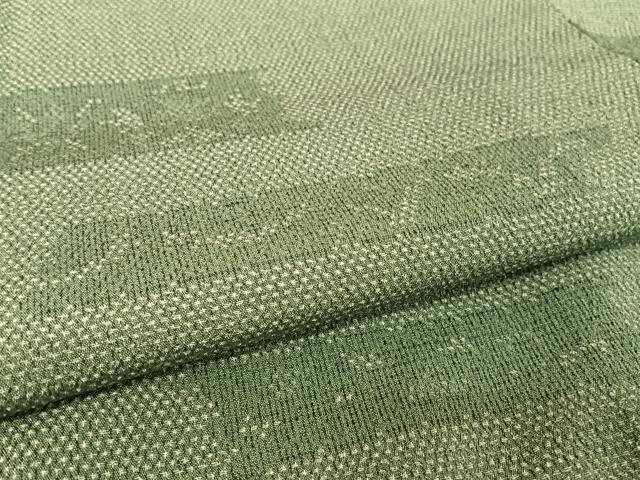 平和屋着物●白鷹お召 霞花文 正絹 逸品 AAAU0074np